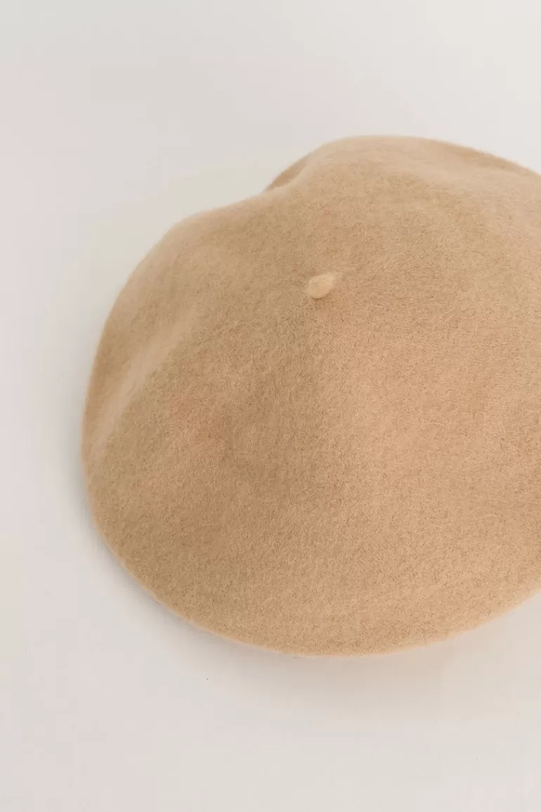 Women Olive Clothing 18 Wool Beret, Beige