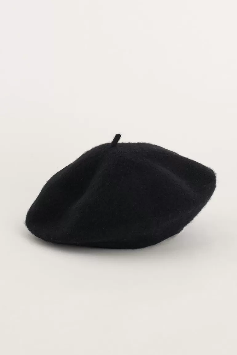 Women Olive Clothing 19 Wool Beret, Black