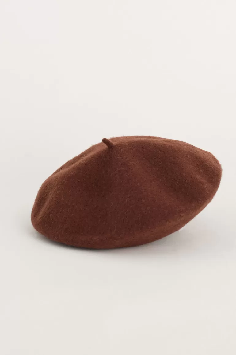 Women Olive Clothing 19 Wool Beret, Brown