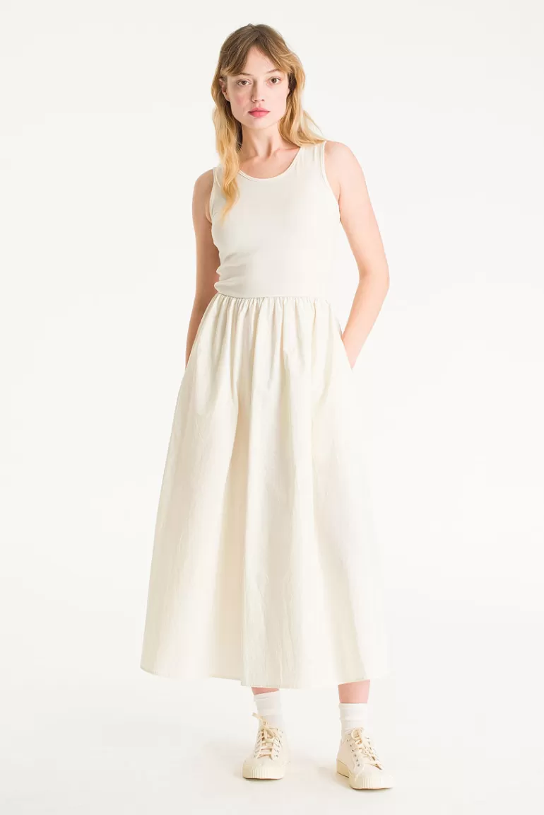 Women Olive Clothing Asa Sleeveless Dress, Cream