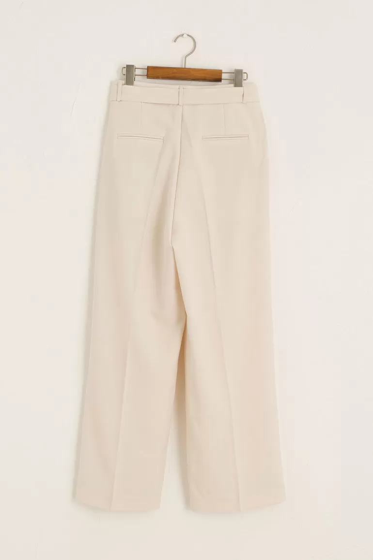 Women Olive Clothing Autumn Belted Slacks, Ivory