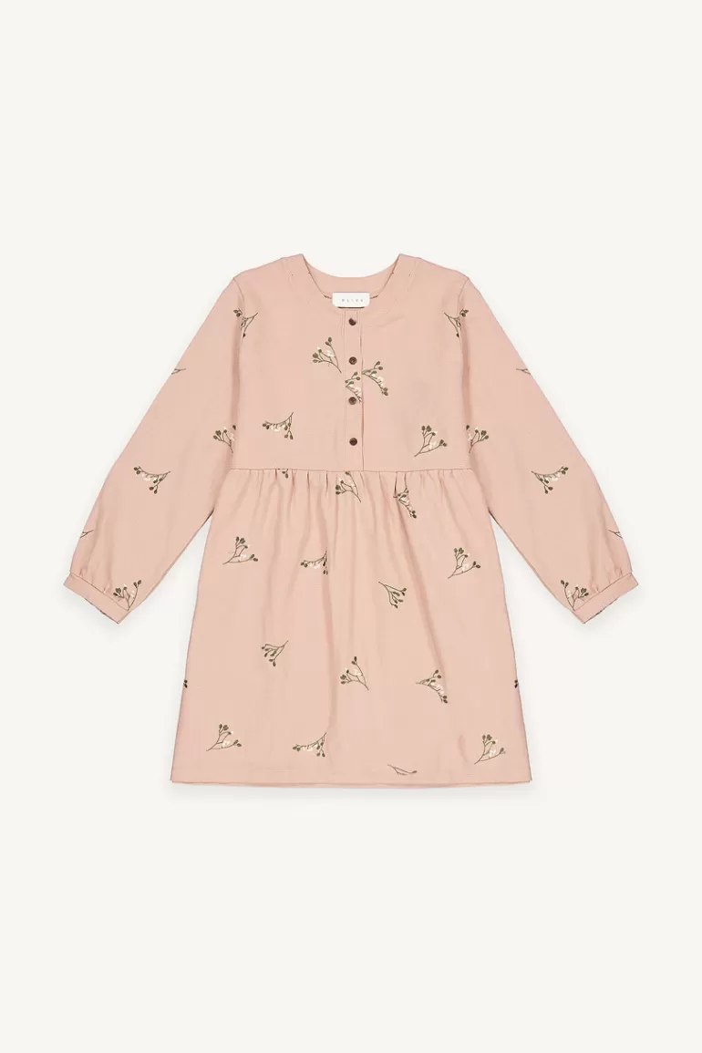 Women Olive Clothing Autumn Flower Babydoll Dress, Pink