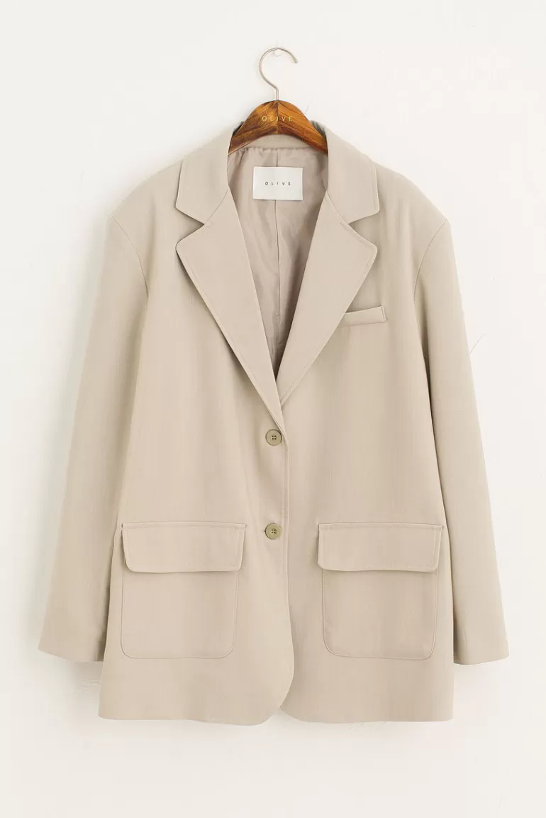 Women Olive Clothing Berin Oversize Jacket, Sage