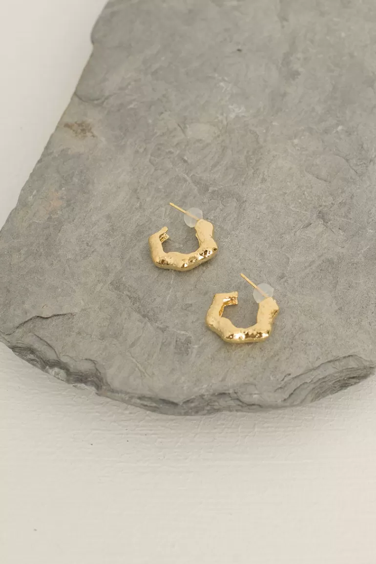 Women Olive Clothing Betty Hoop Earrings, 14K Gold Plated
