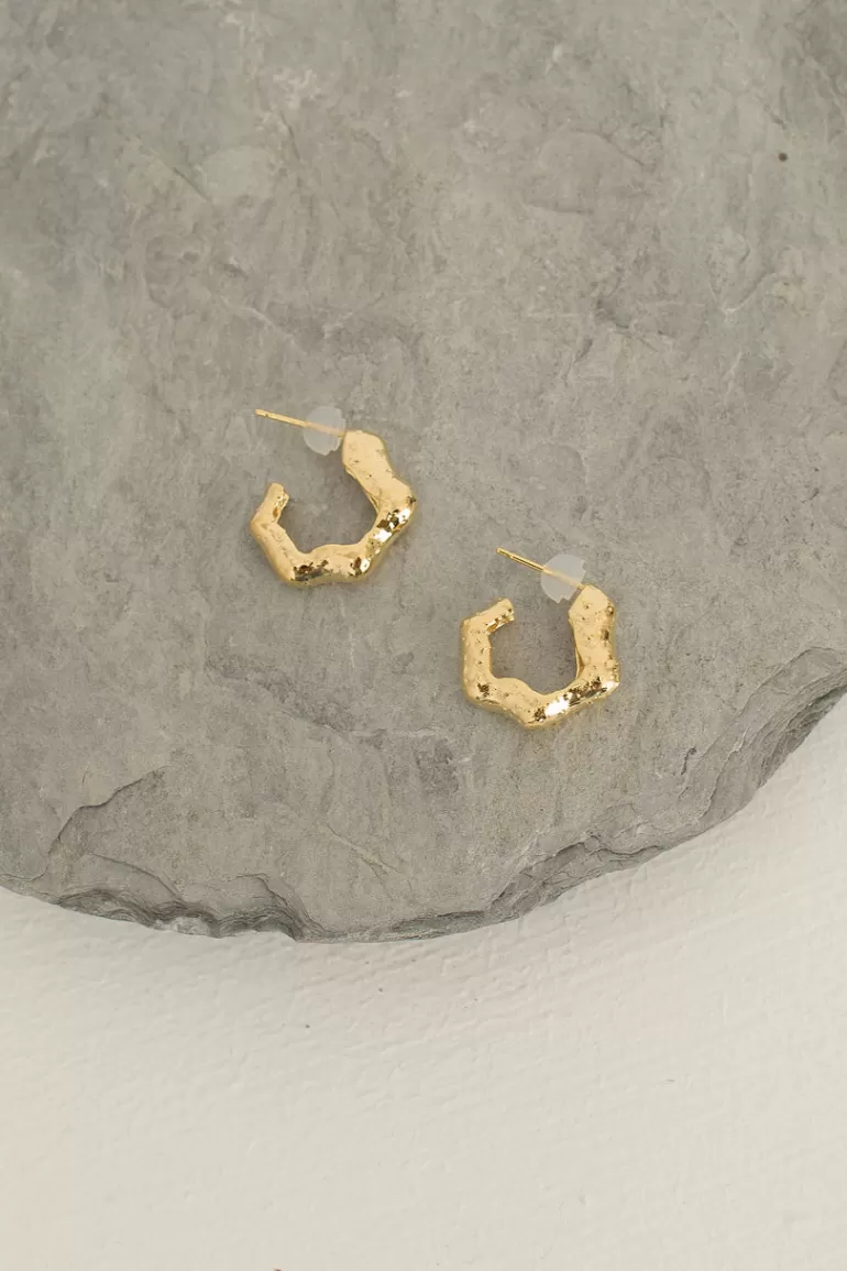 Women Olive Clothing Betty Hoop Earrings, 14K Gold Plated