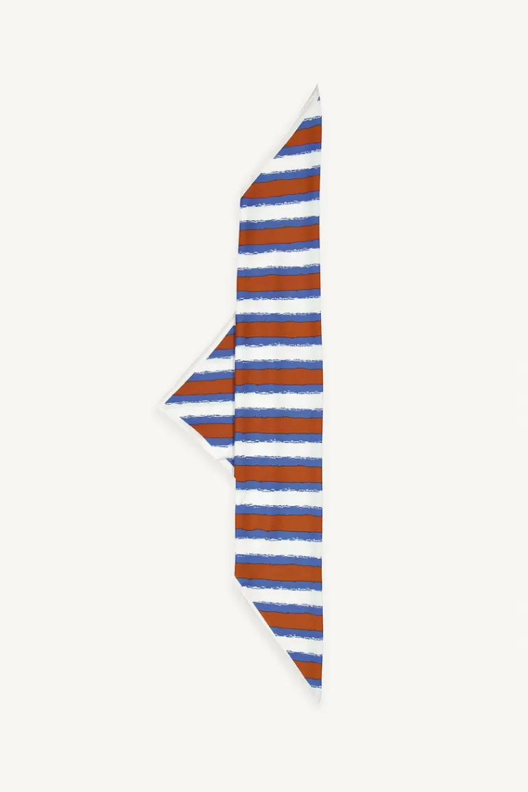 Women Olive Clothing Brush Storke Scarf, Blue