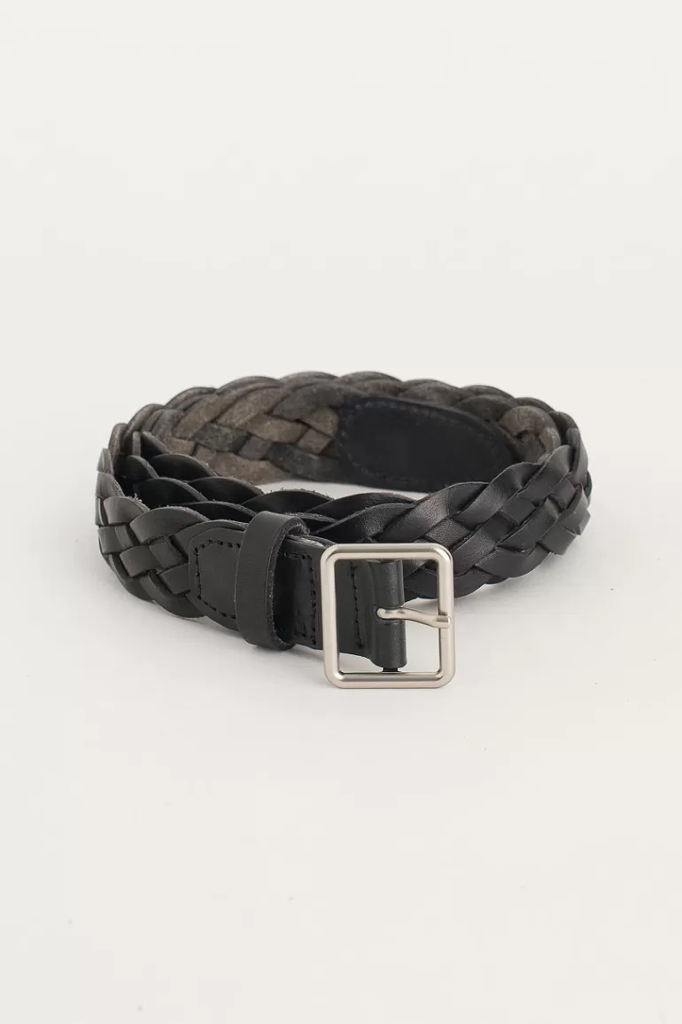 Women Olive Clothing Cable Belt, Black