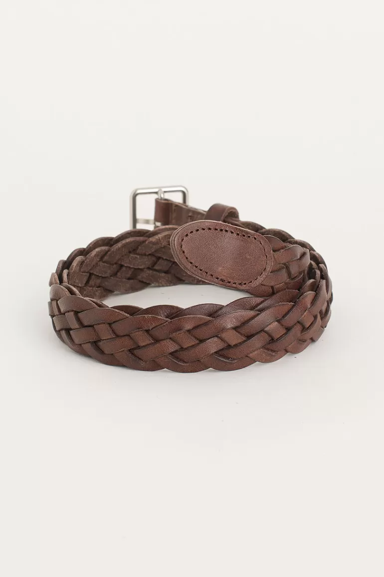 Women Olive Clothing Cable Belt, Brown