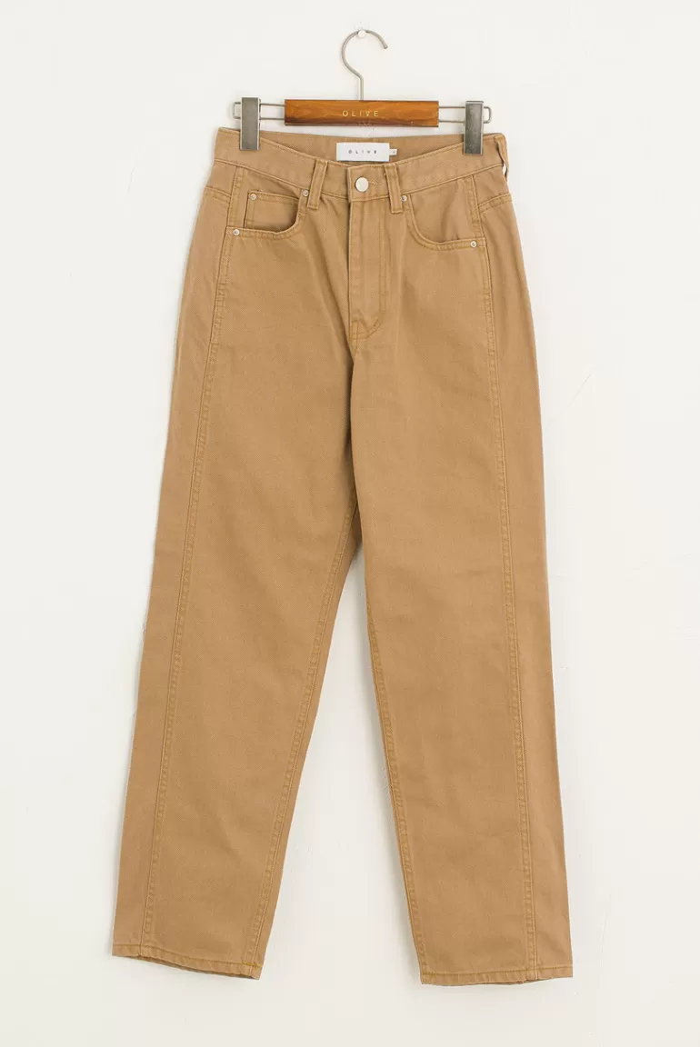 Women Olive Clothing Camel Denim Jean, Camel