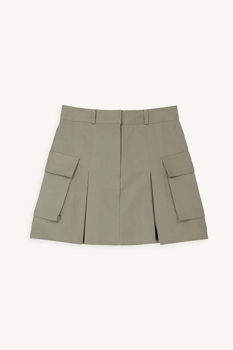 Women Olive Clothing Choi Cargo Skirt, Khaki