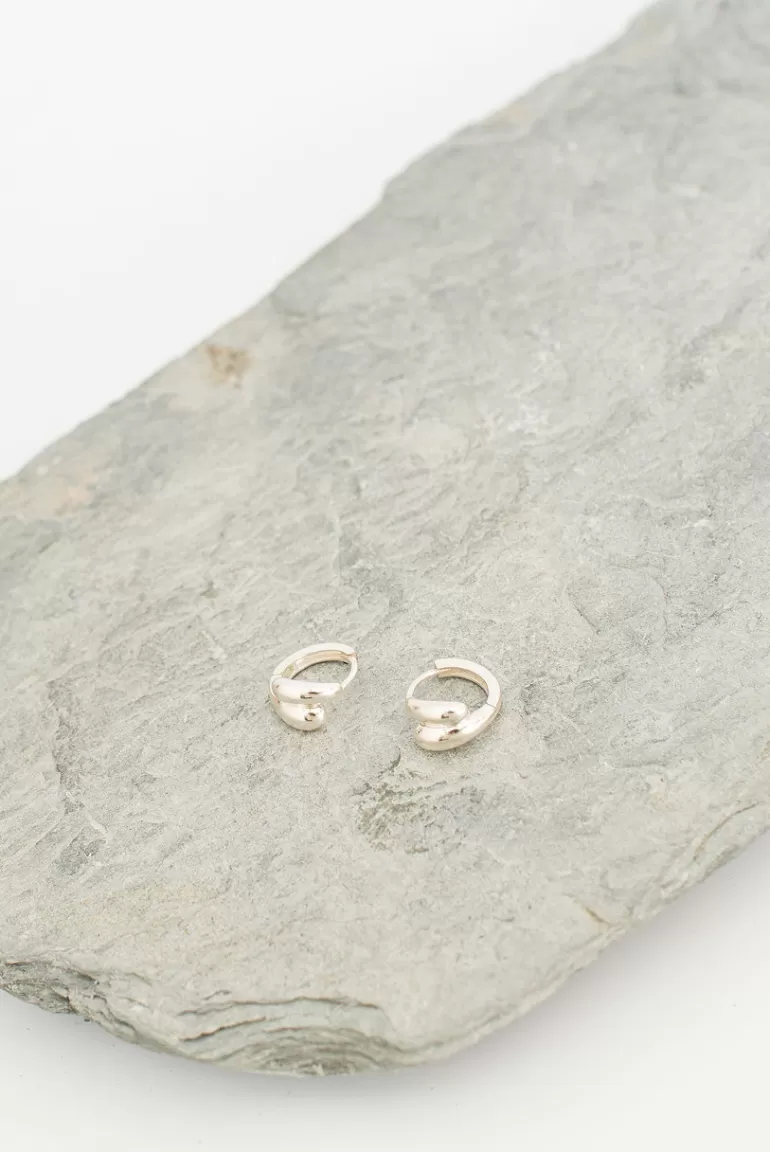 Women Olive Clothing Circle Line Earrings, Sterling Silver