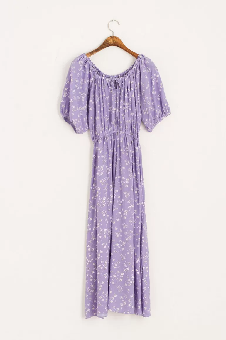 Women Olive Clothing Dawn Flower Print Dress, Violet