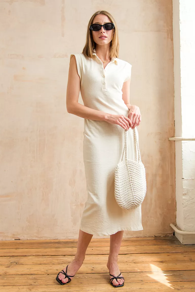 Women Olive Clothing Delta Polo Dress, Ivory