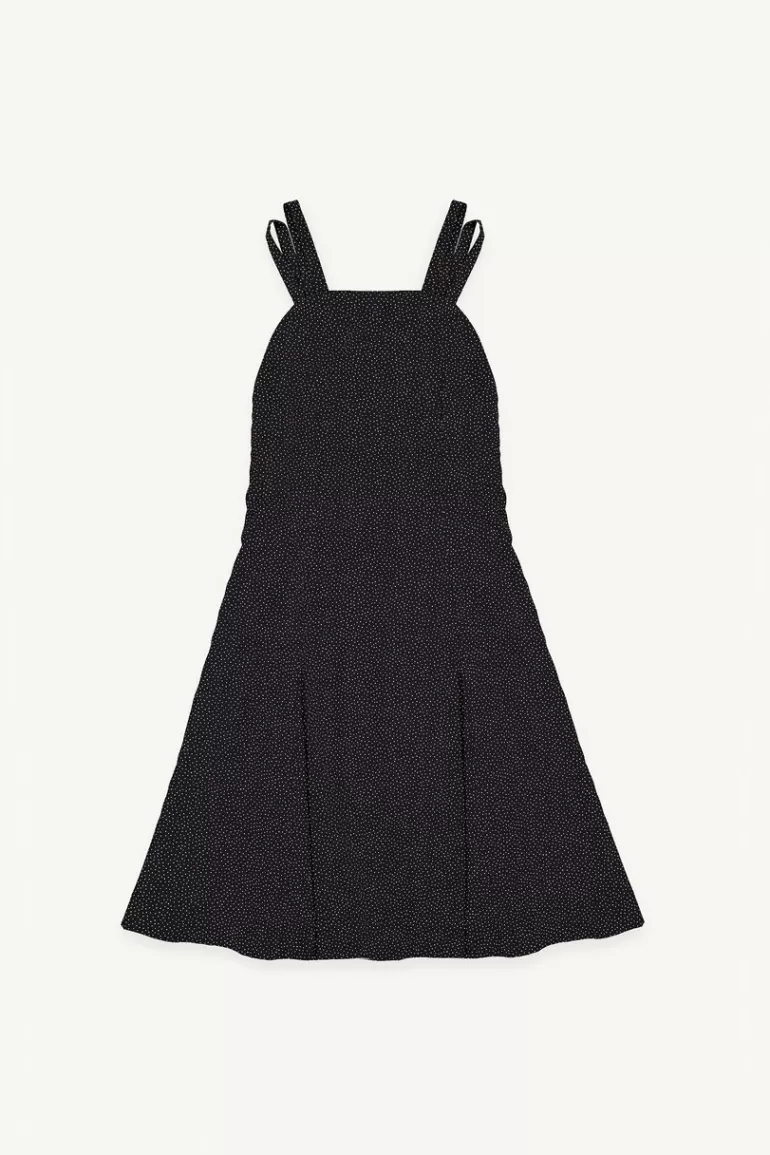 Women Olive Clothing Dotty Double Strap Dress, Navy