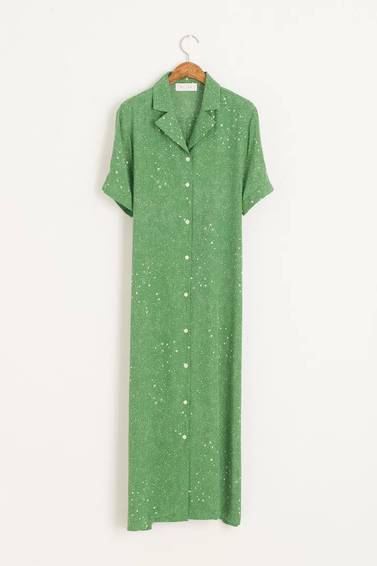 Women Olive Clothing Dotty Maxi Dress, Green