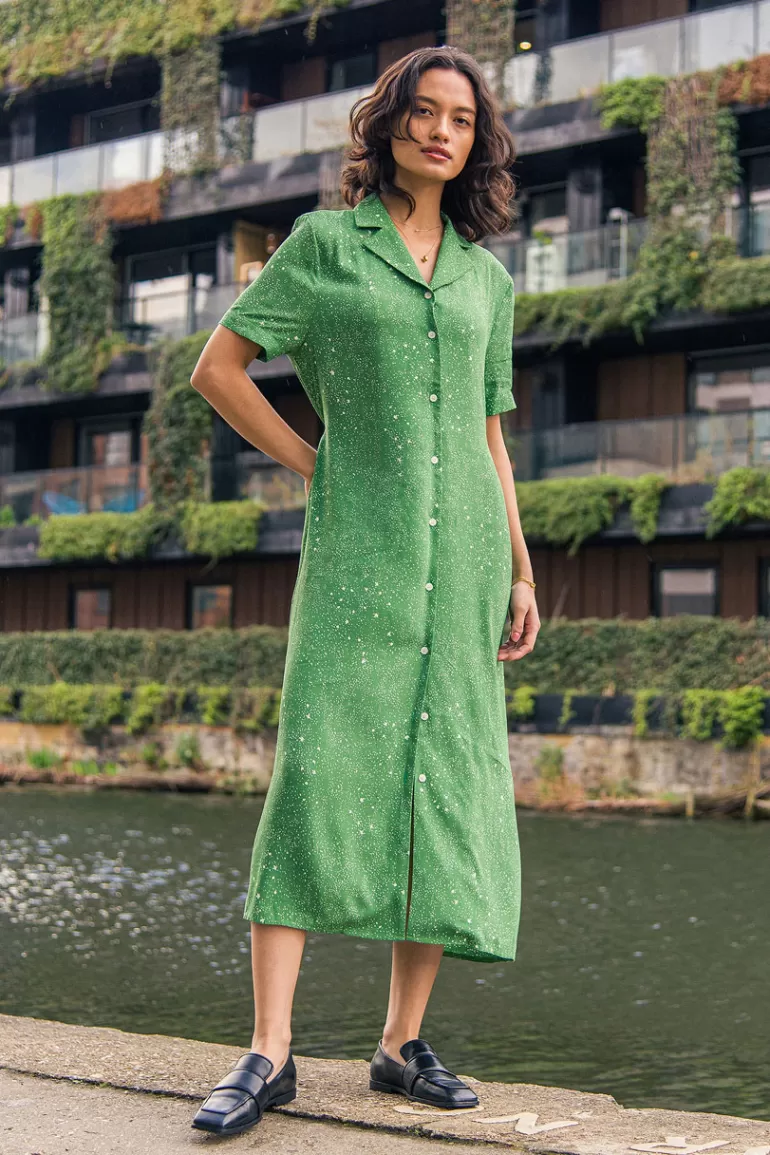 Women Olive Clothing Dotty Maxi Dress, Green