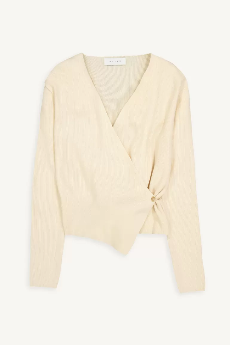 Women Olive Clothing Double Wrap Cardigan, Ivory
