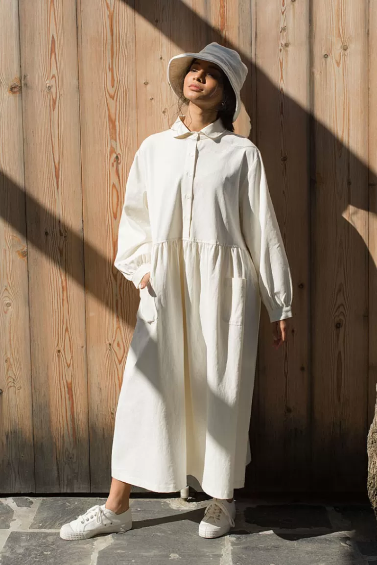 Women Olive Clothing Ella Twin Pocket Dress, Ivory