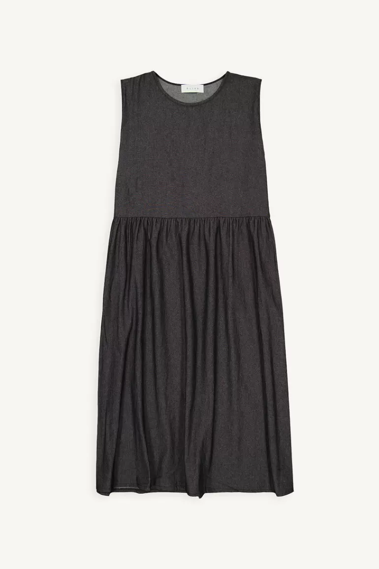 Women Olive Clothing Elsa Denim Pinafore Dress, Black