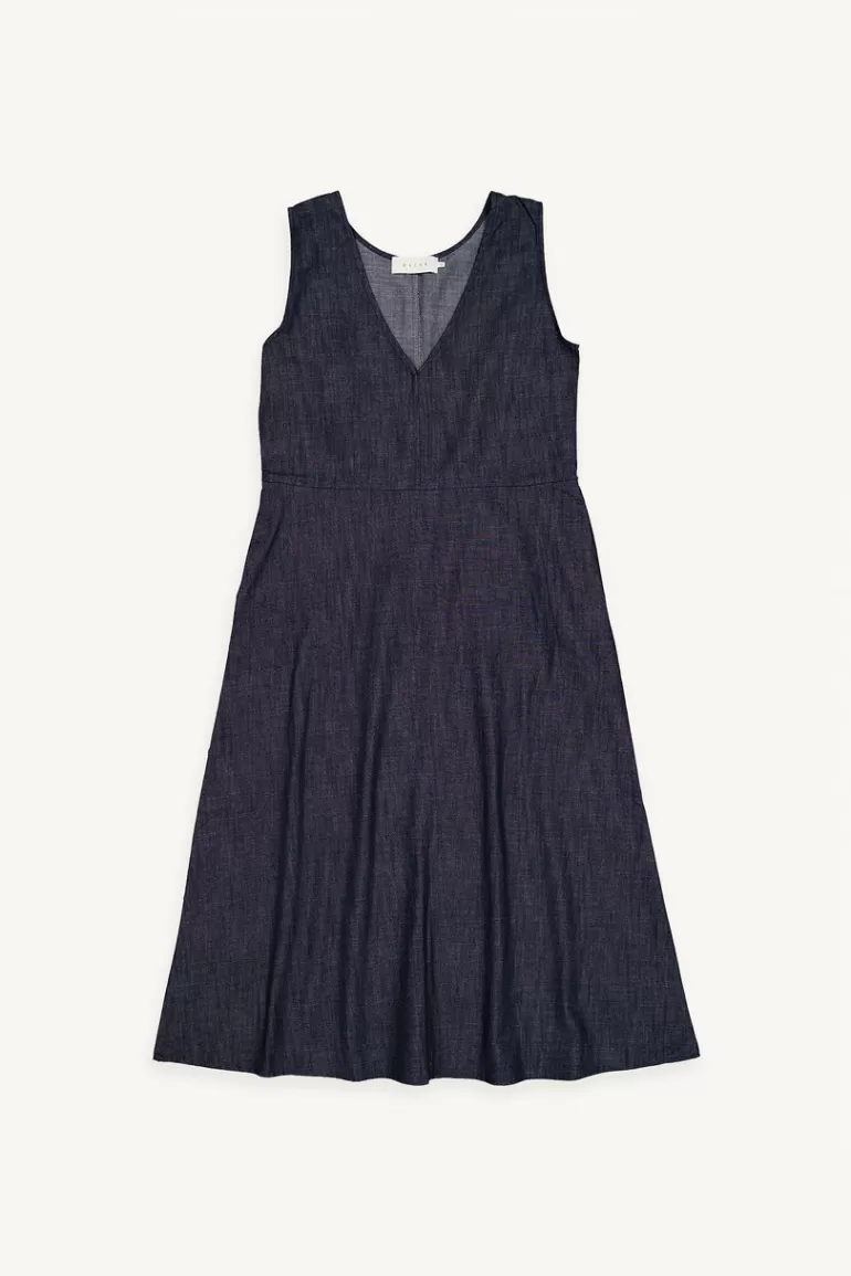 Women Olive Clothing Elsa Pinafore Dress, Indigo