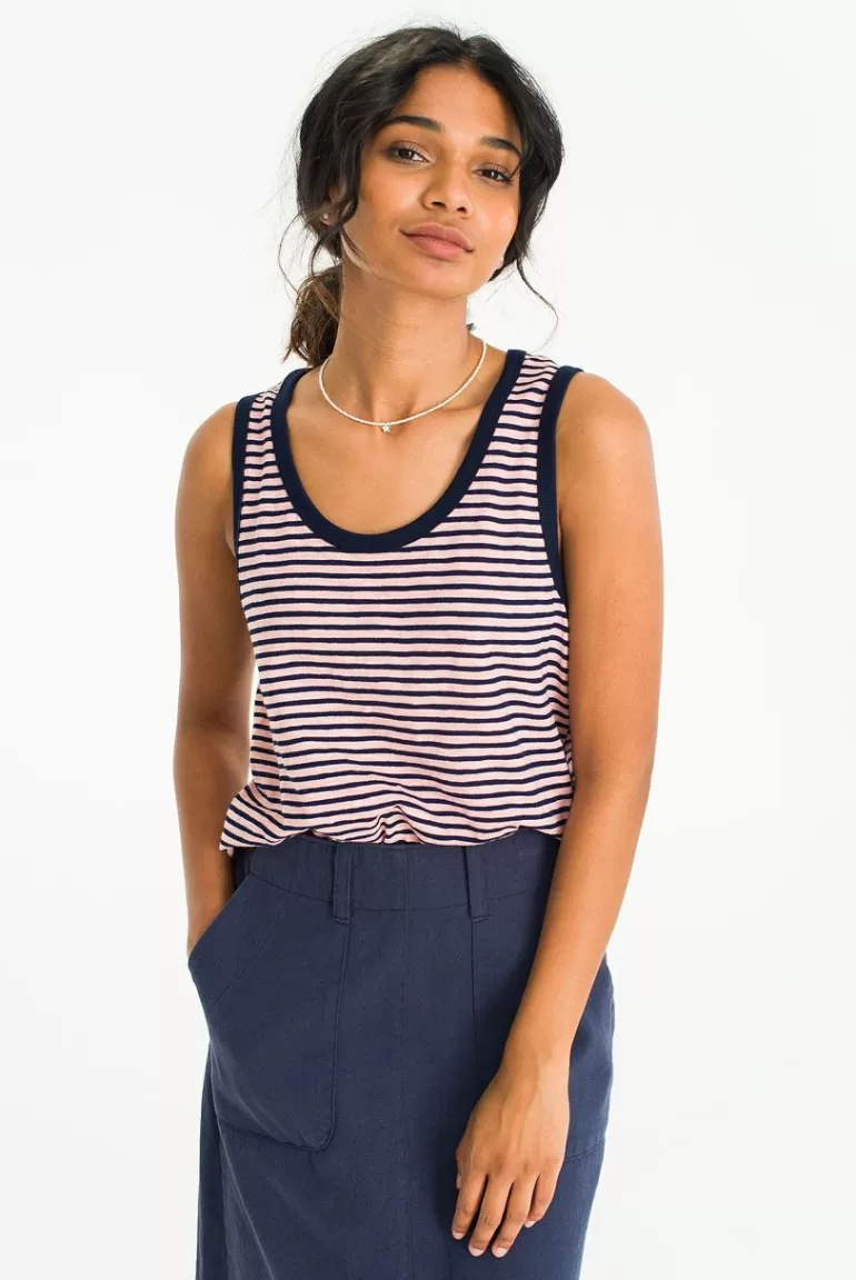 Women Olive Clothing Elsa Stripe Tank, Pink