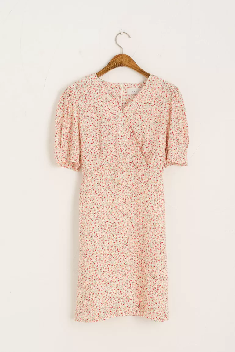Women Olive Clothing Emila Mini Flower Dress, Red