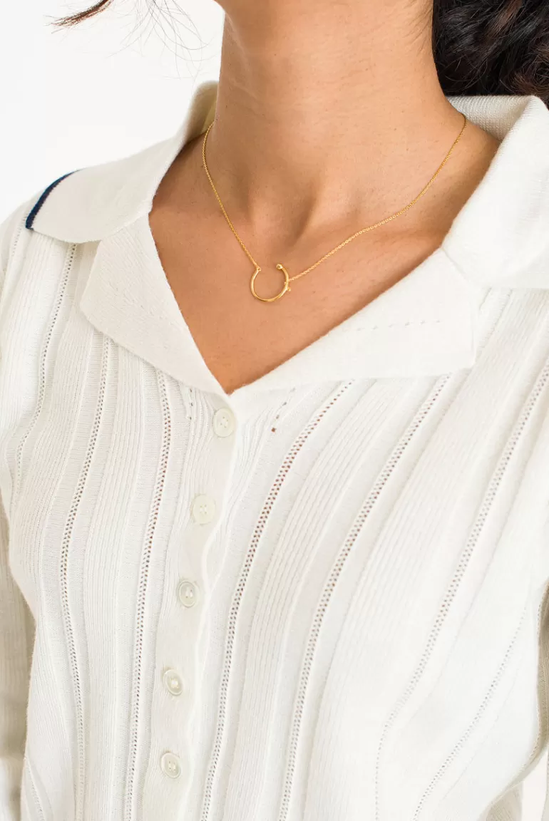 Women Olive Clothing Esther Necklace, 14K Gold Plated
