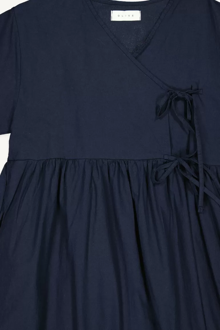 Women Olive Clothing Faye Ribbon Dress, Navy