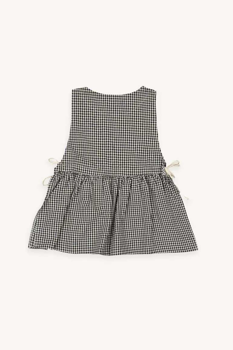 Women Olive Clothing Faye Ribboned Vest, Black Gingham