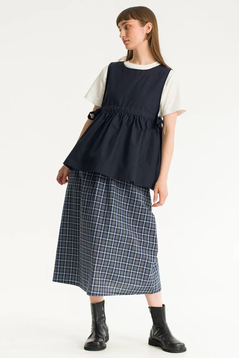 Women Olive Clothing Faye Ribboned Vest, Navy