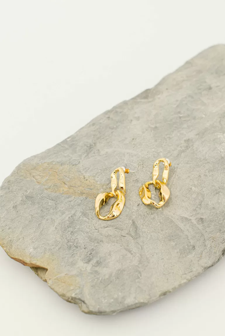 Women Olive Clothing Fiona Chain Earrings, Gold Plated