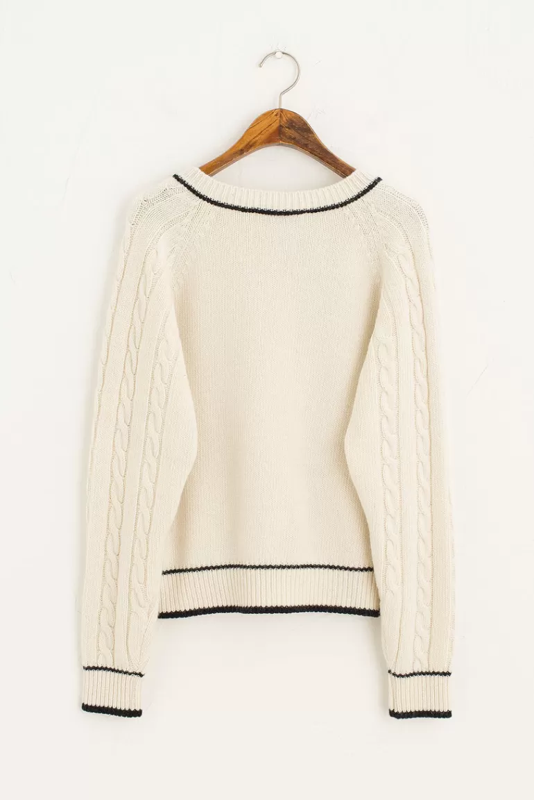 Women Olive Clothing Fisher Button Jumper, Ivory