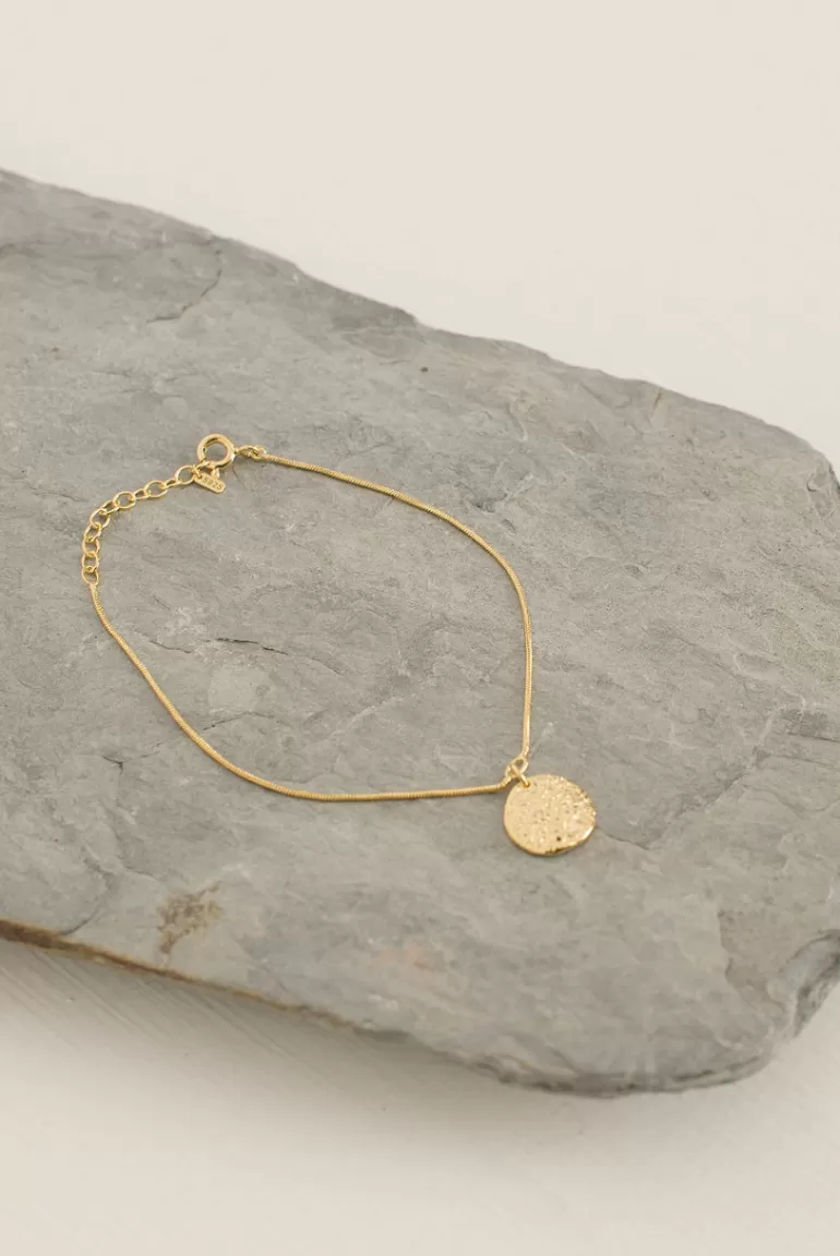 Women Olive Clothing Fossil Pendant Bracelet, 14K Gold Plated