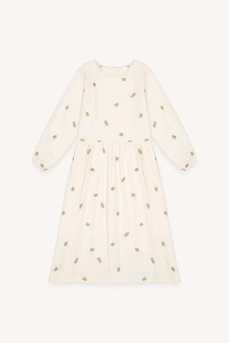 Women Olive Clothing Foxglove Embroidered Dress, Ivory
