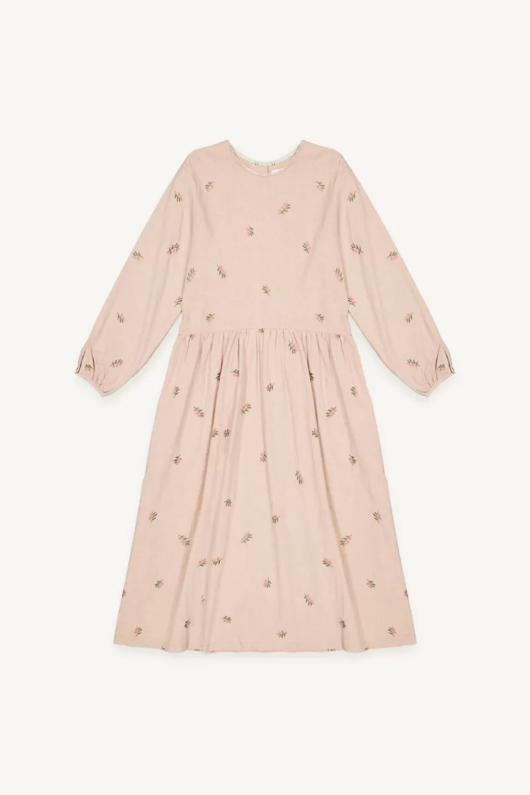 Women Olive Clothing Foxglove Embroidered Dress, Pink