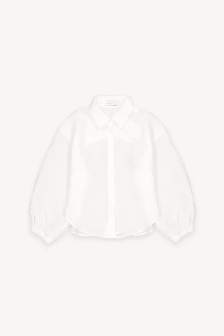 Women Olive Clothing Freya Linen Shirt, Ivory