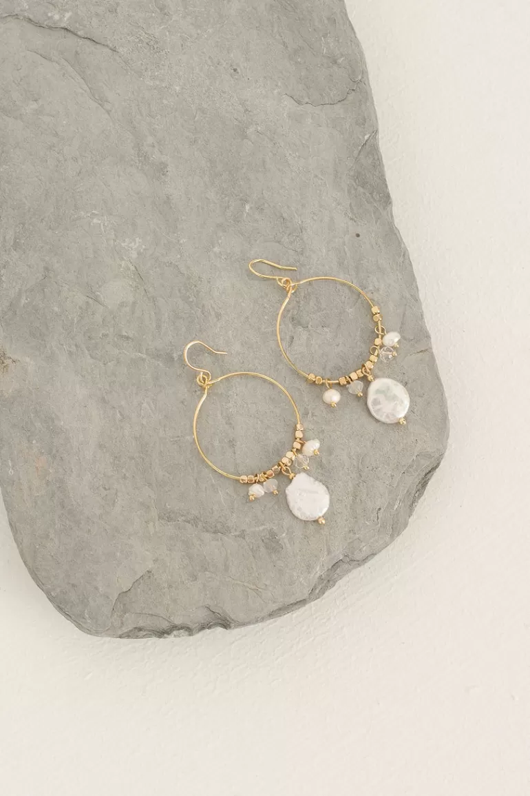 Women Olive Clothing Galleria Pearl Earrings, Gold Plated