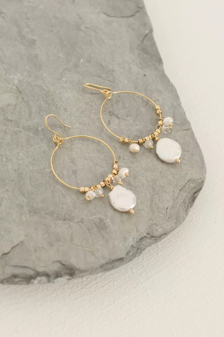 Women Olive Clothing Galleria Pearl Earrings, Gold Plated