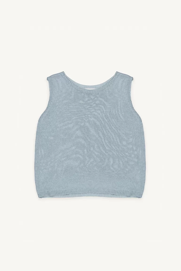 Women Olive Clothing Georgia Linen Vest, Blue