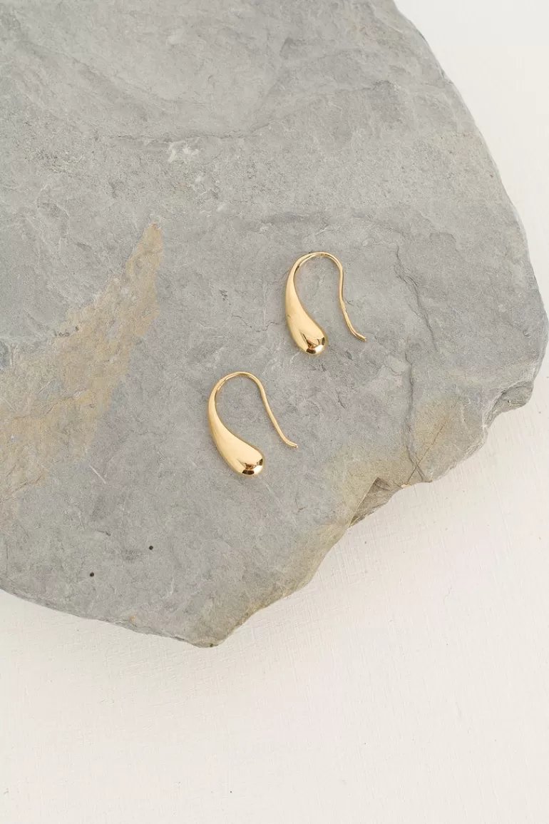 Women Olive Clothing Gold Drop Earrings, 18K Gold Plated