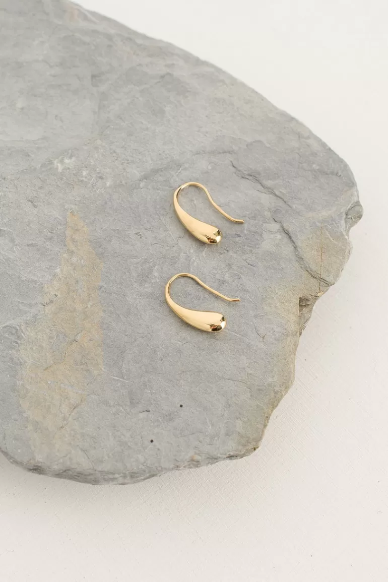 Women Olive Clothing Gold Drop Earrings, 18K Gold Plated