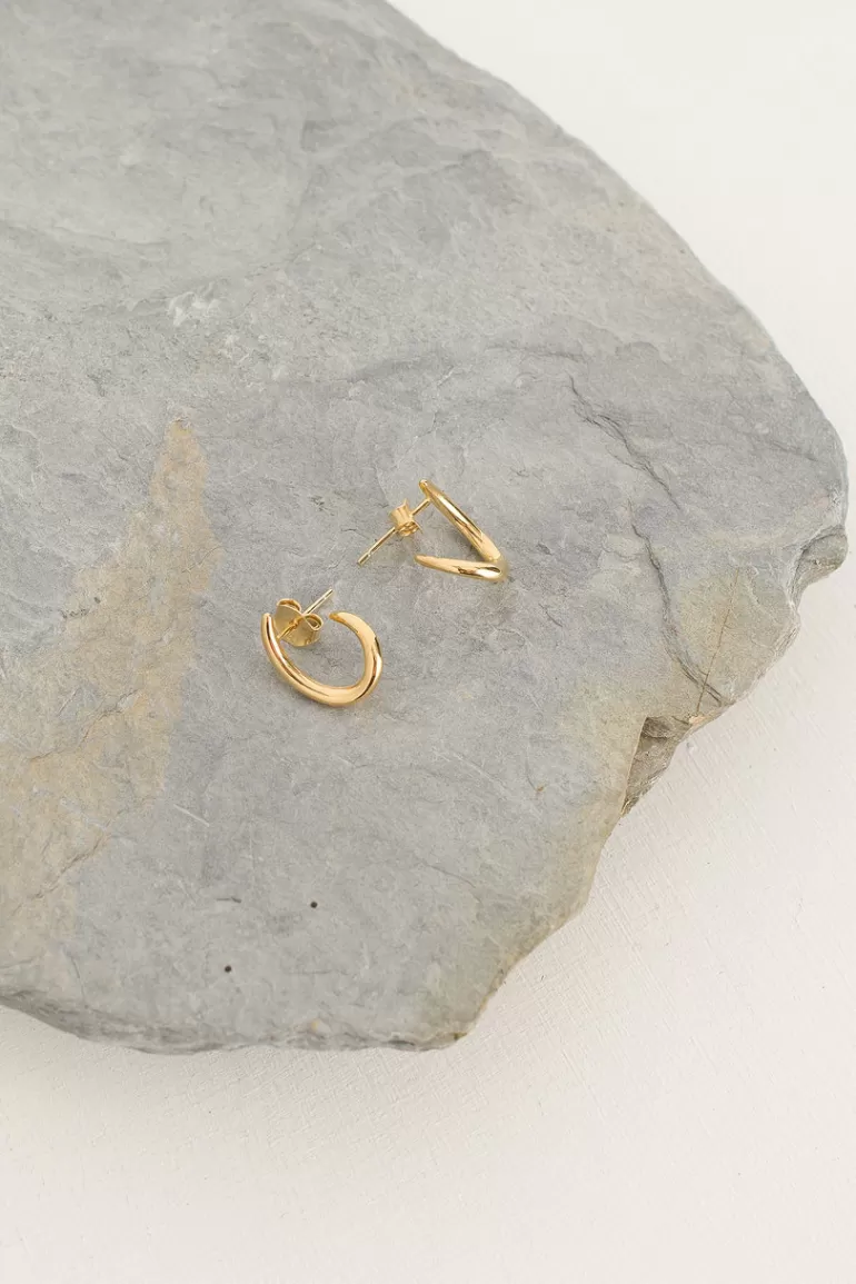 Women Olive Clothing Gold Wind Stud, 18K Gold Plated