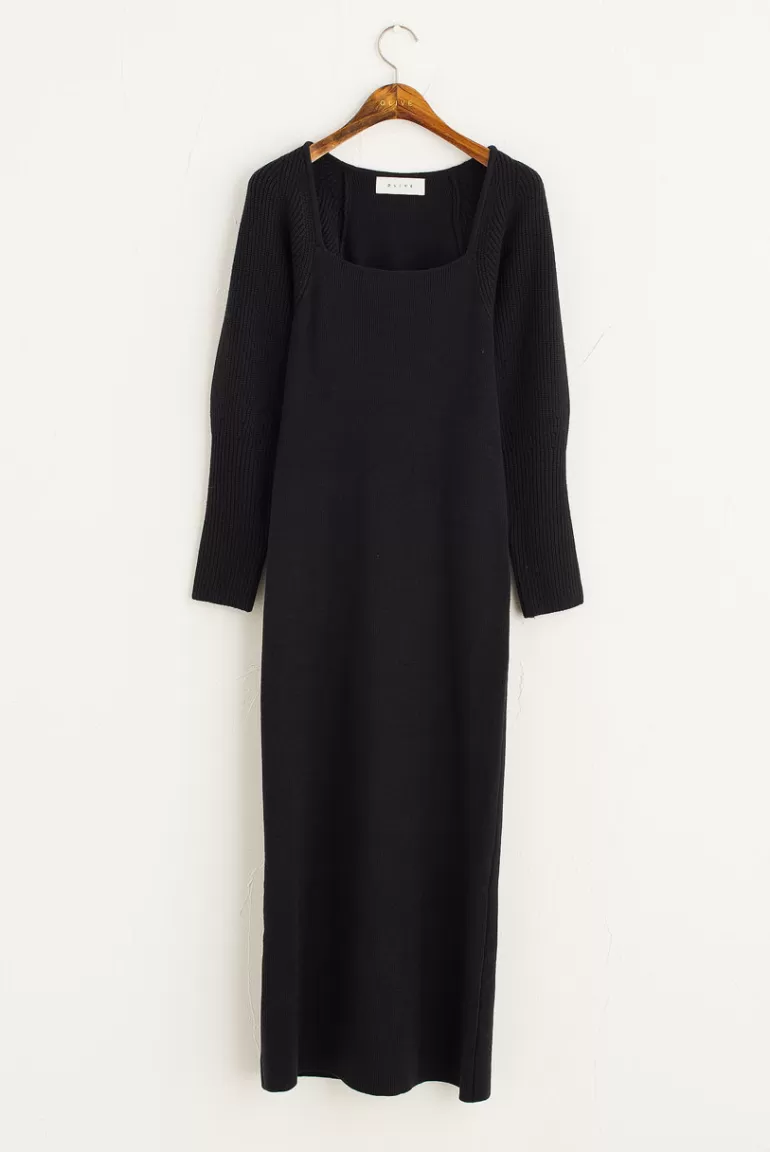 Women Olive Clothing Hachi Knitted Dress, Black