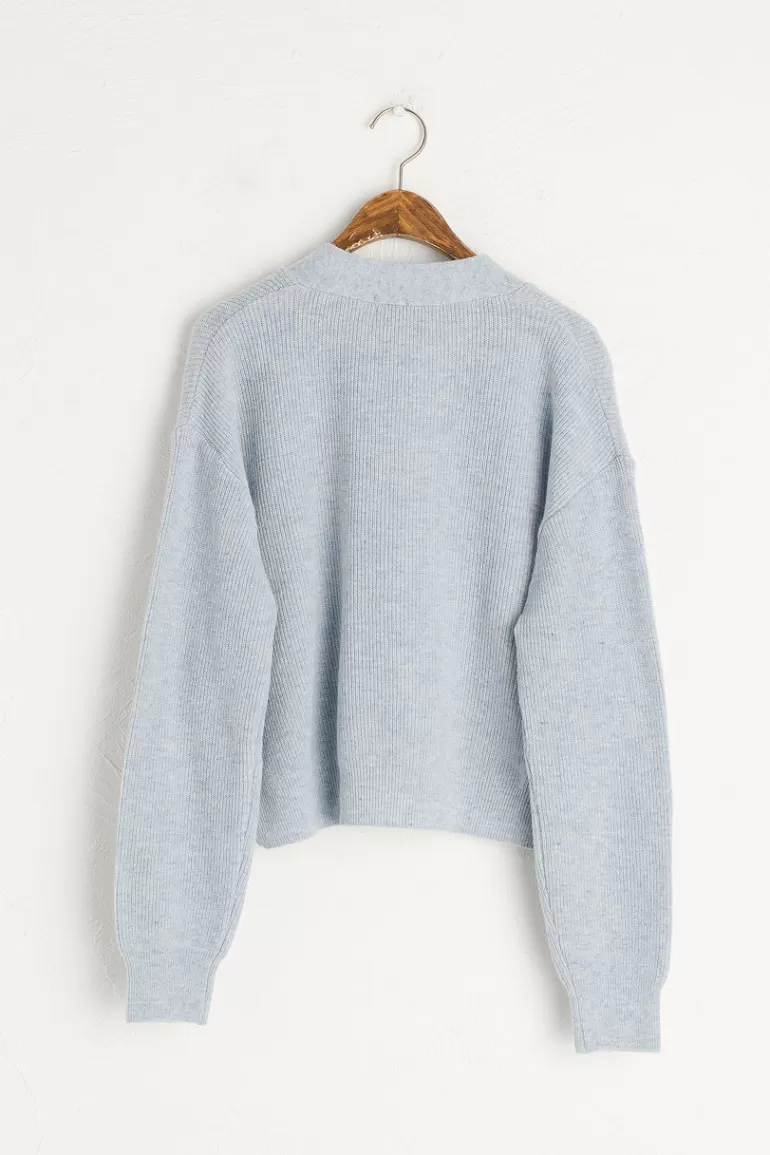 Women Olive Clothing Hako Lightweight Cardigan, Blue
