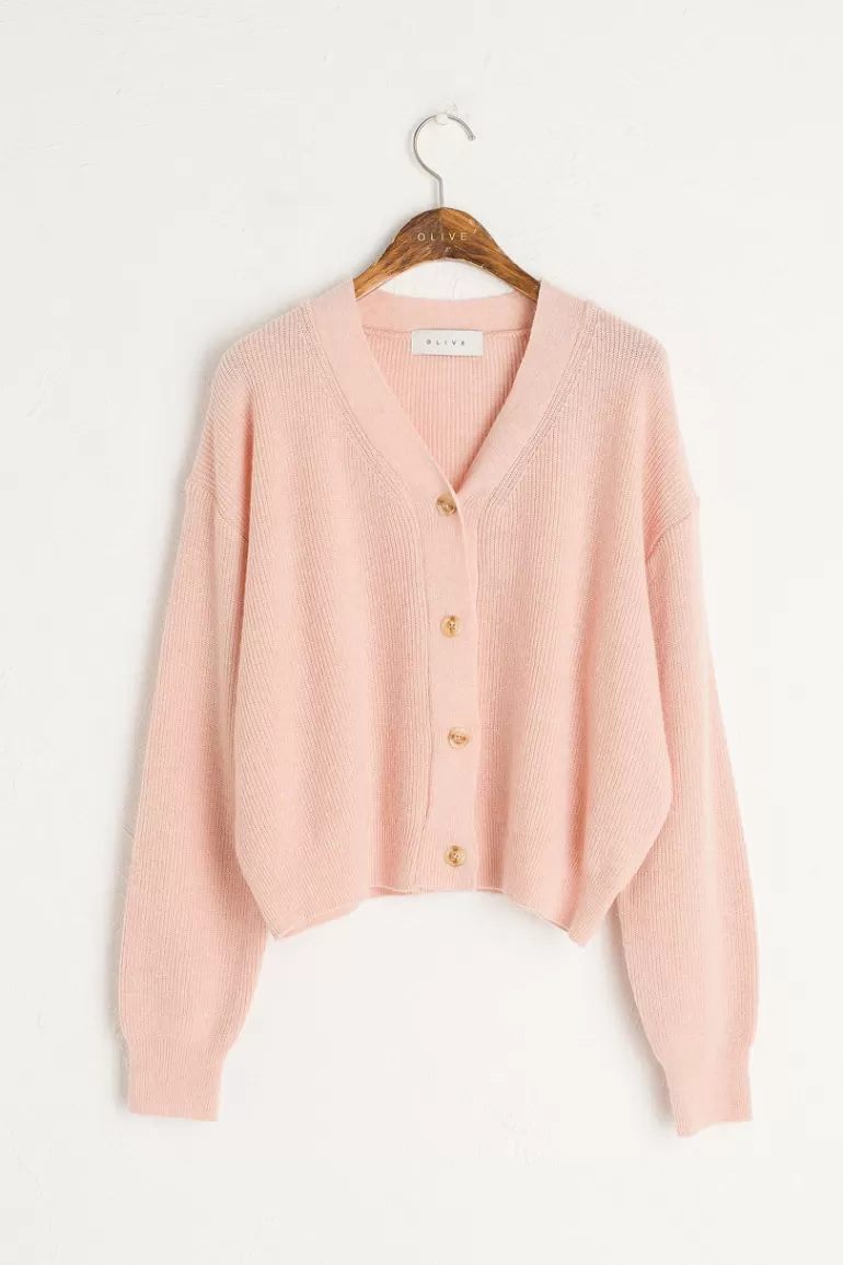 Women Olive Clothing Hako Lightweight Cardigan, Pink