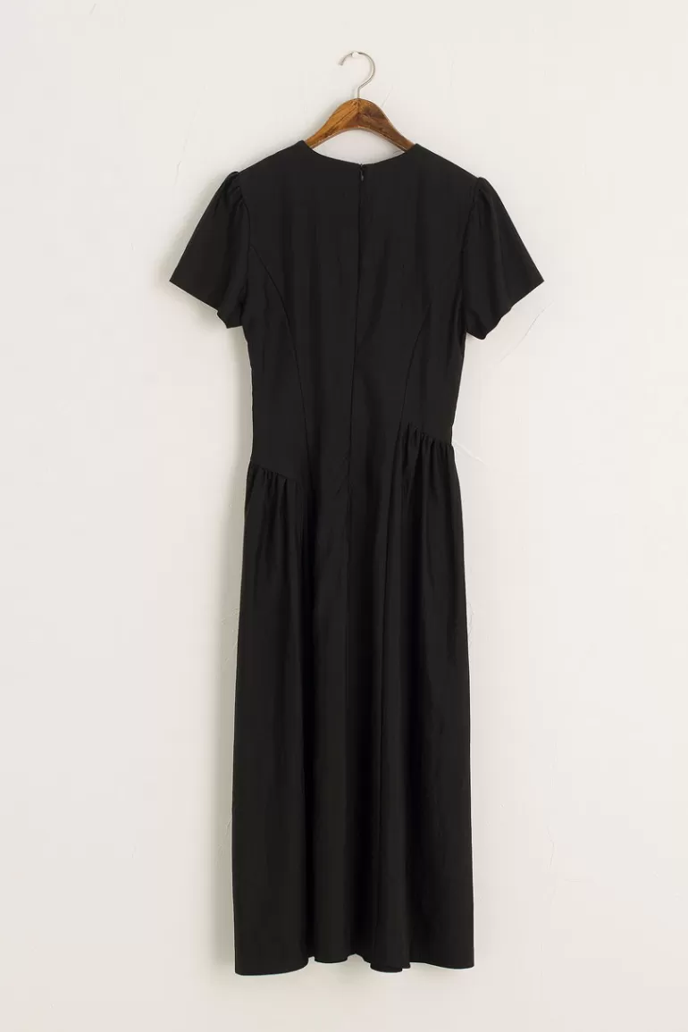 Women Olive Clothing Hako Ruching Dress, Black