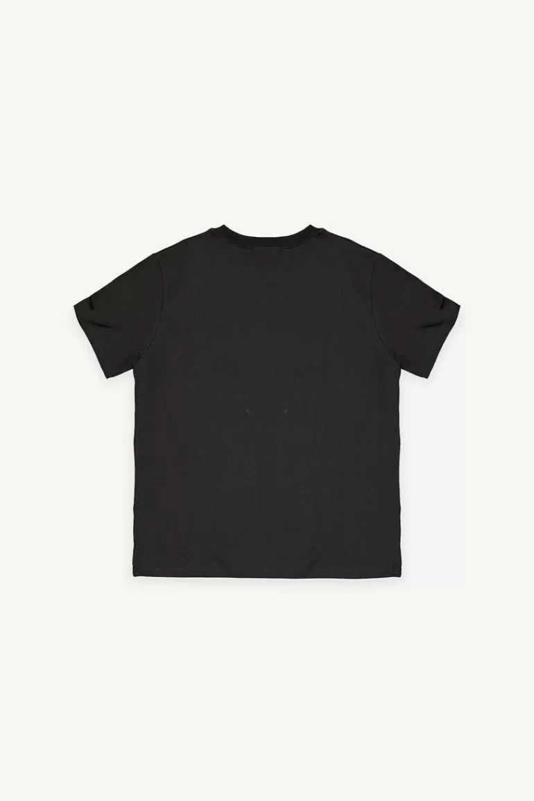 Women Olive Clothing Hana Boy Fit Crew Neck Tee, Black