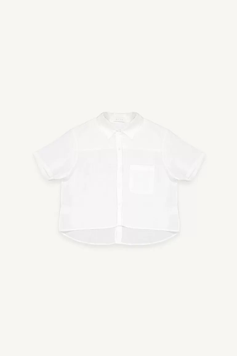 Women Olive Clothing Hana Linen Shirt, Ivory