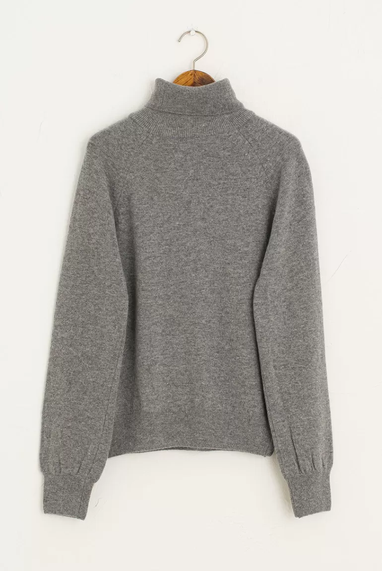Women Olive Clothing Hana Simple Roll Neck Jumper, Grey
