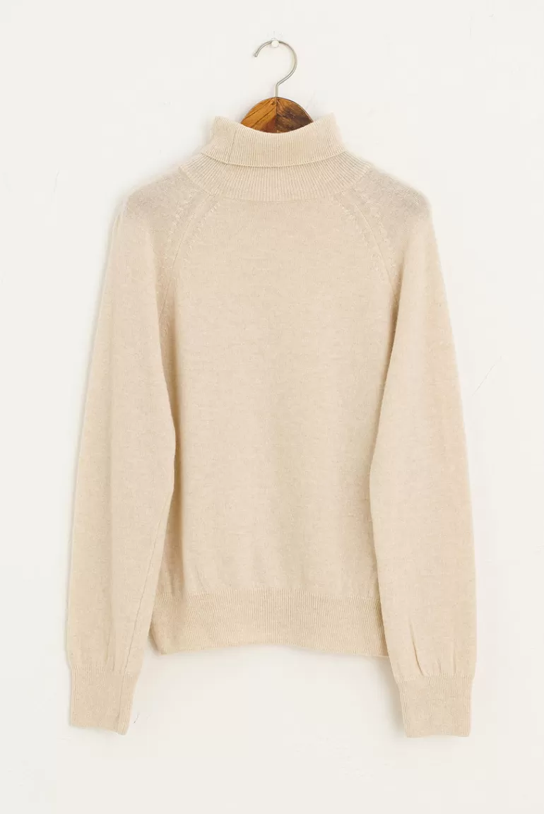 Women Olive Clothing Hana Simple Roll Neck Jumper, Ivory